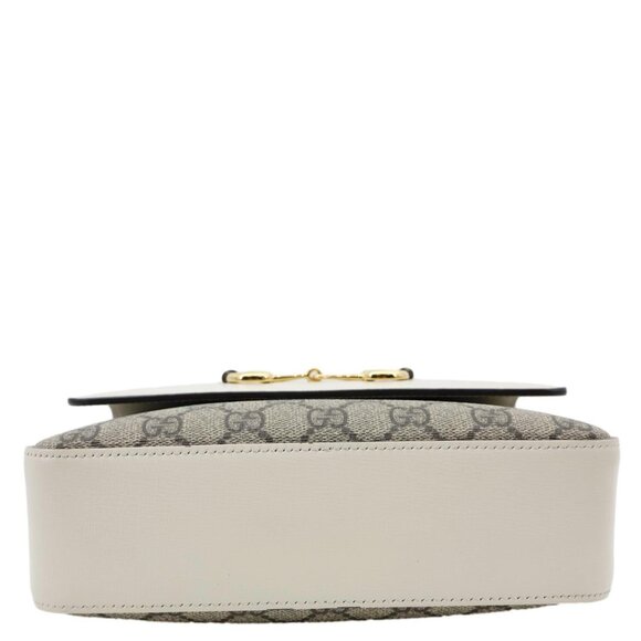 Gucci Horsebit 1955 Small GG Supreme Canvas Shoulder Bag White 645454 - Picture 11 of 15